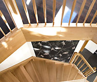 Beech wood stairs, stainless steel balusters ENERGY solutions