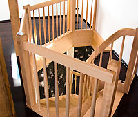 Beech wood stairs, stainless steel balusters ENERGY solutions