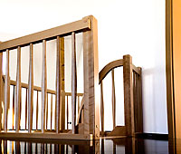 Beech wood stairs, stainless steel balusters ENERGY solutions