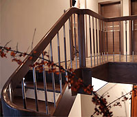Beispiel Treppengeländer aus Holz und Edelstahl